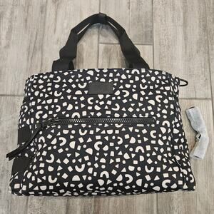 Dagne Dover Wade Diaper Tote Bag Black White Geo Print Neoprene Baby Travel